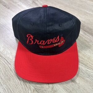 VTG Atlanta Braves Snapback Hat MLB Baseball Blue Red Small Cap